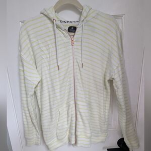Volcom Yellow and White Striped Hoodie